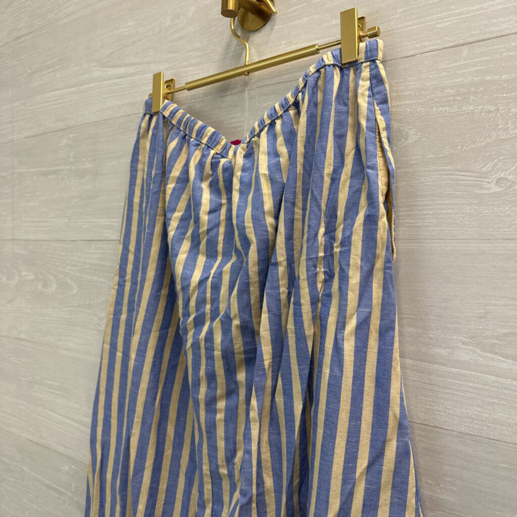 Universal Thread Blue/Cream Striped Midi Skirt Medium