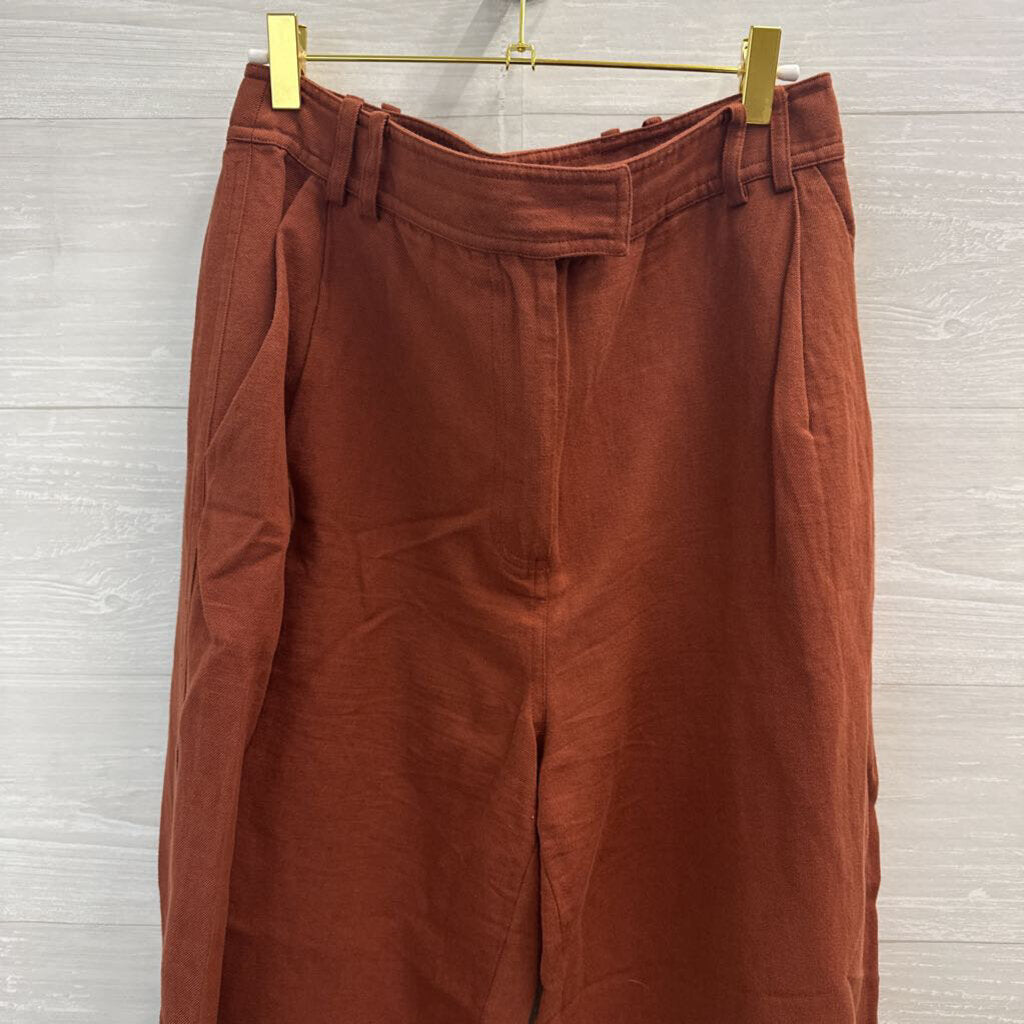Apiece Apart Rust Linen Blend Trousers 8