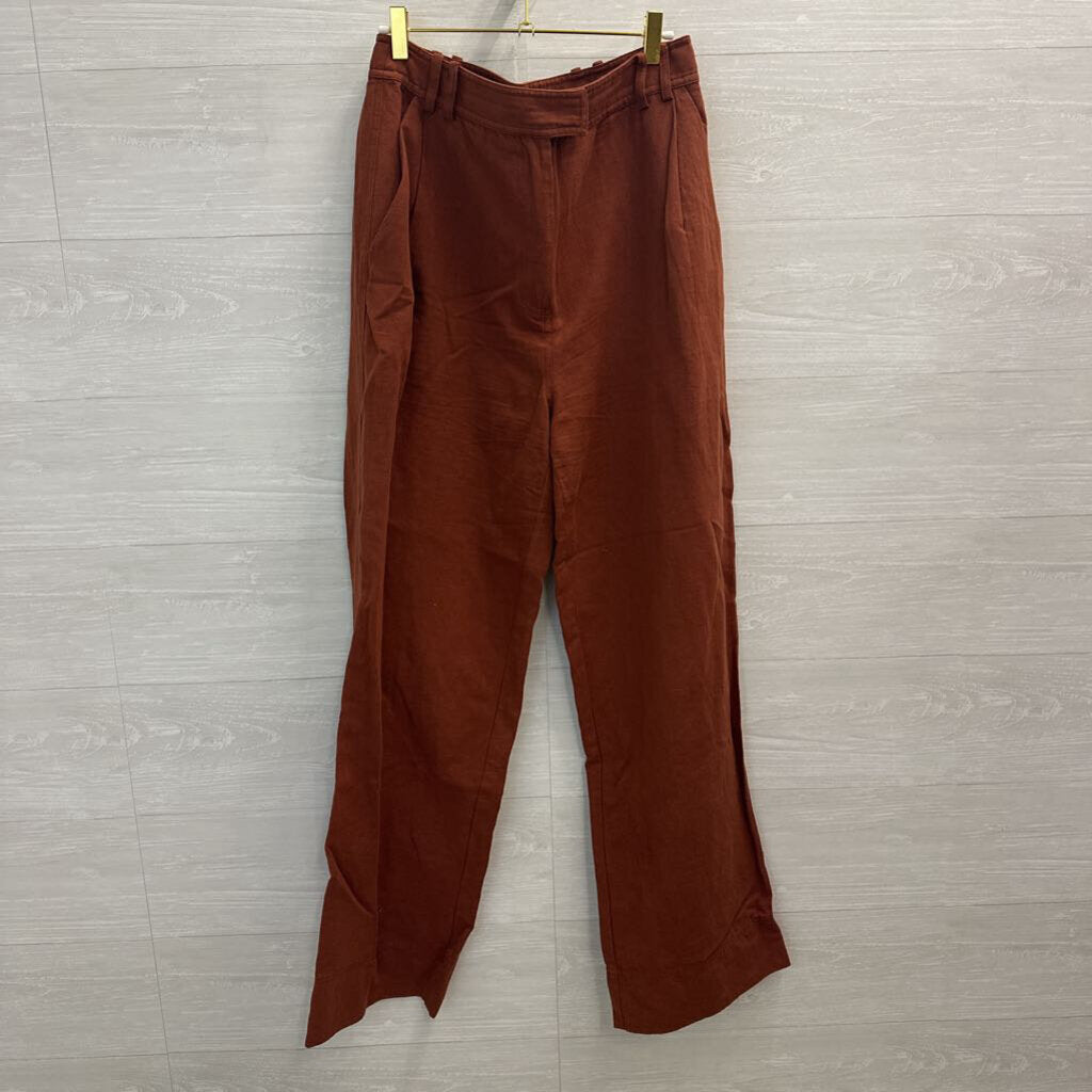 Apiece Apart Rust Linen Blend Trousers 8