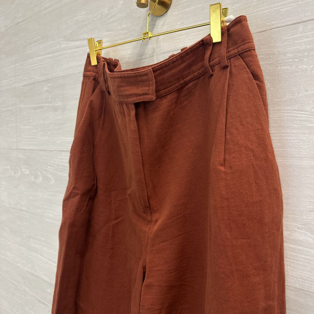 Apiece Apart Rust Linen Blend Trousers 8
