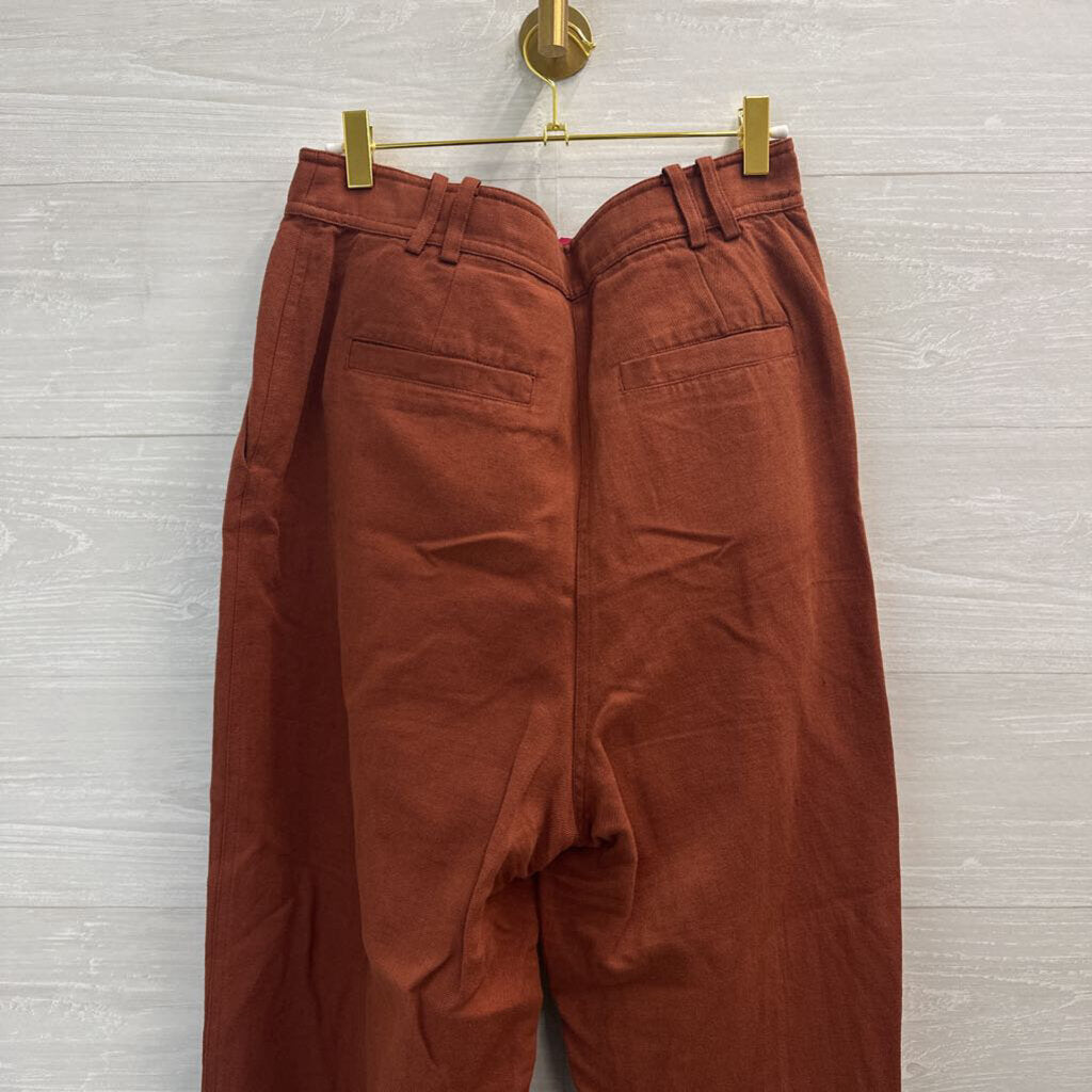 Apiece Apart Rust Linen Blend Trousers 8