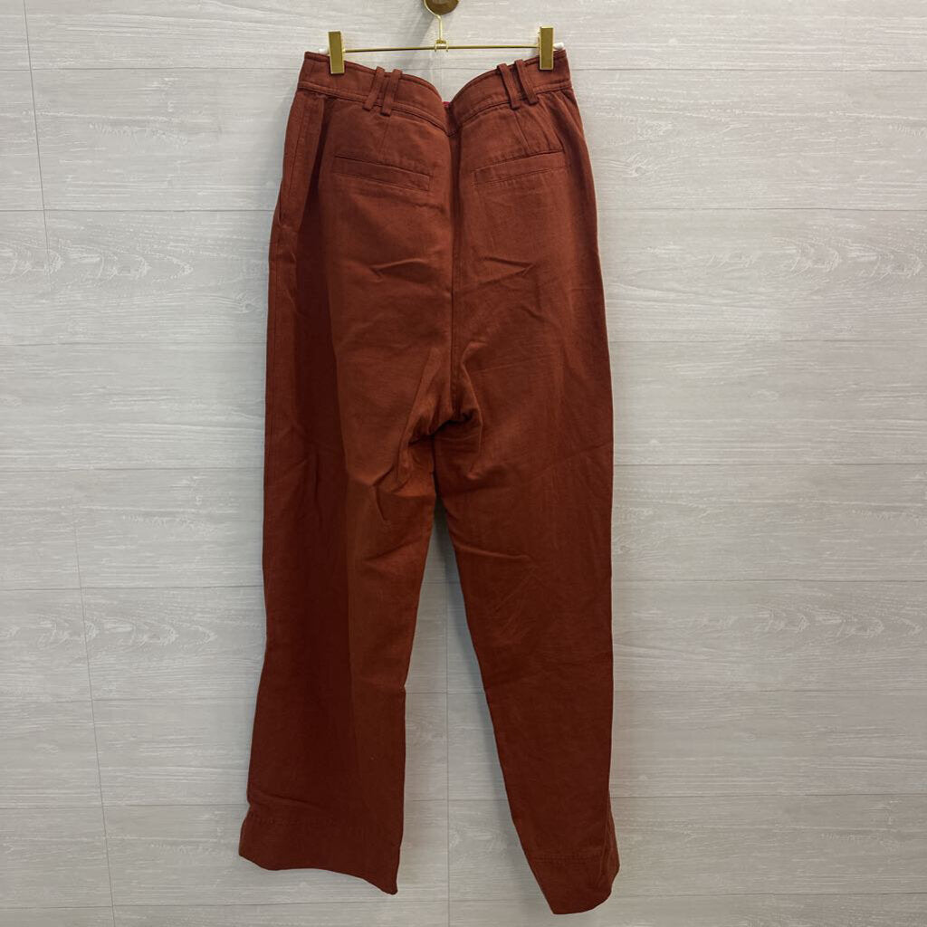 Apiece Apart Rust Linen Blend Trousers 8