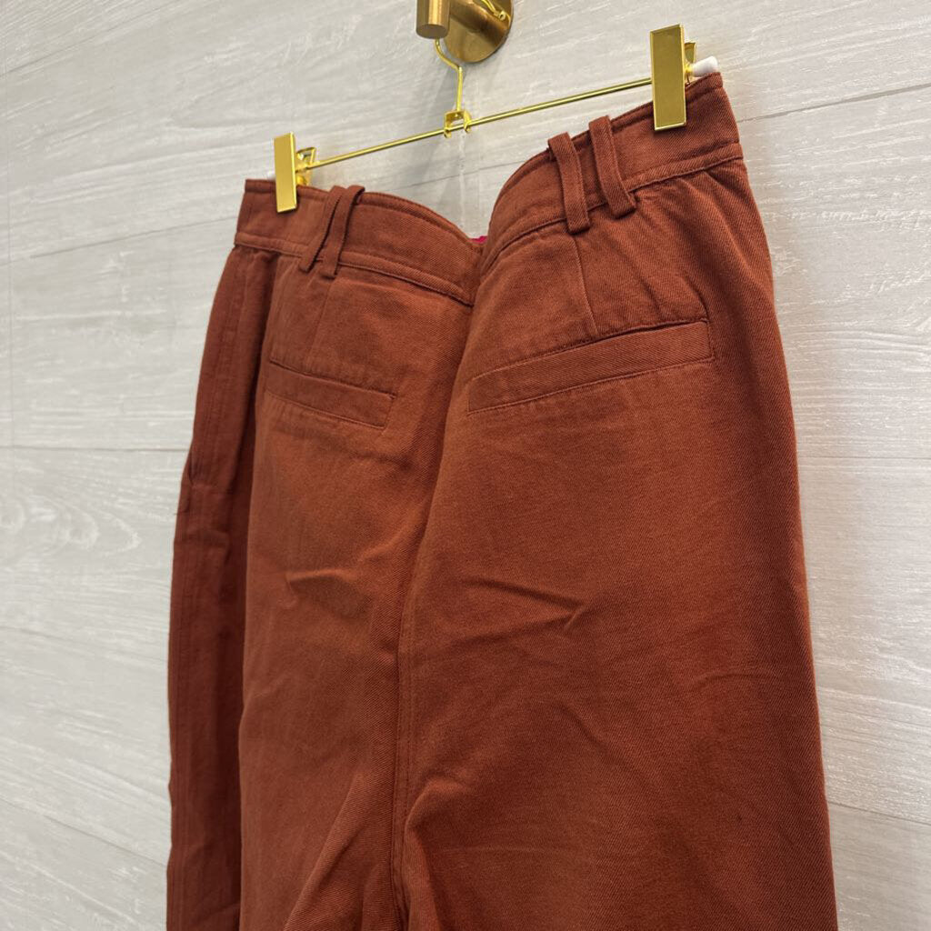 Apiece Apart Rust Linen Blend Trousers 8