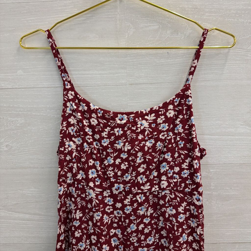 Only Red/ White Floral Print Dress Medium