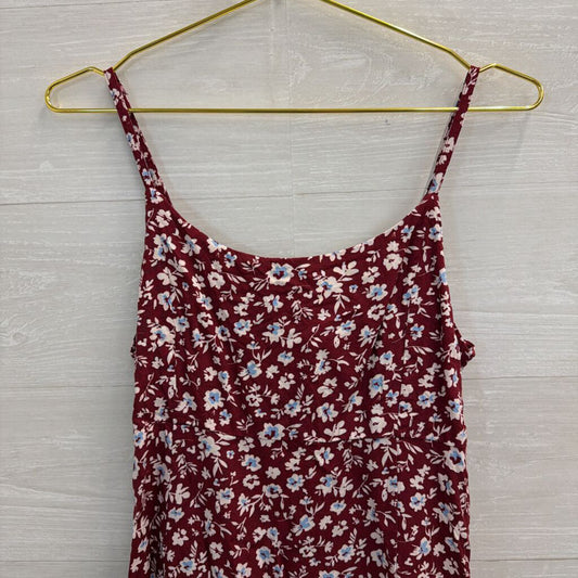 Only Red/ White Floral Print Dress Medium