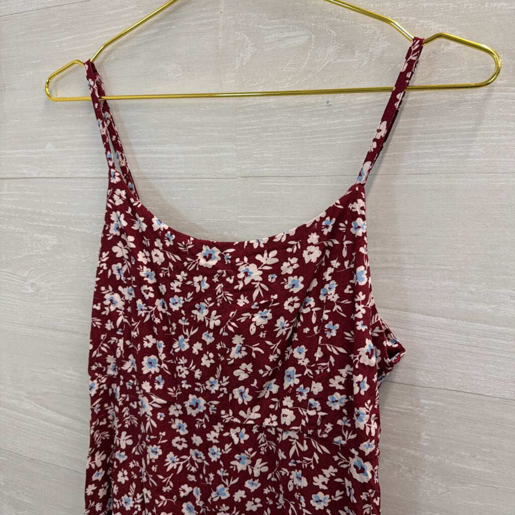Only Red/ White Floral Print Dress Medium