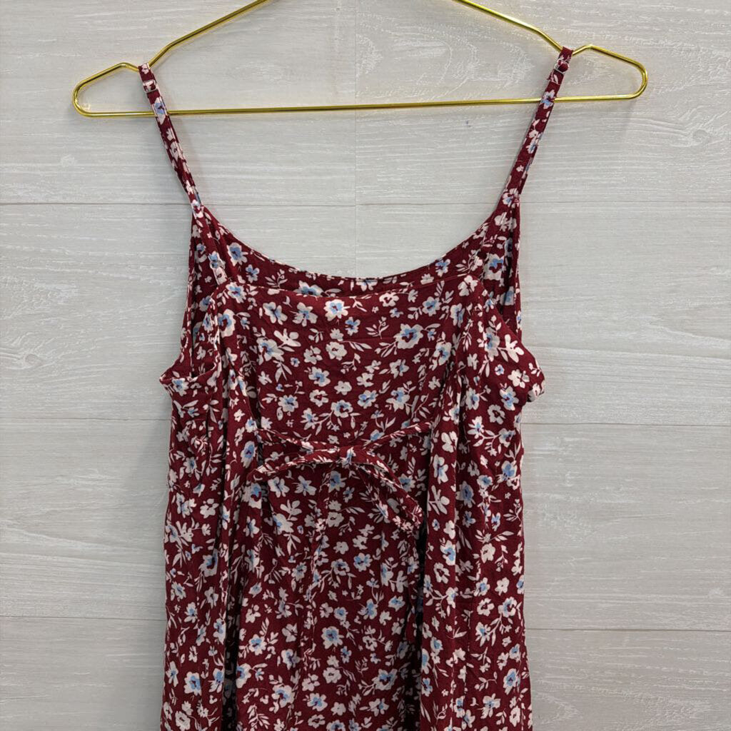 Only Red/ White Floral Print Dress Medium