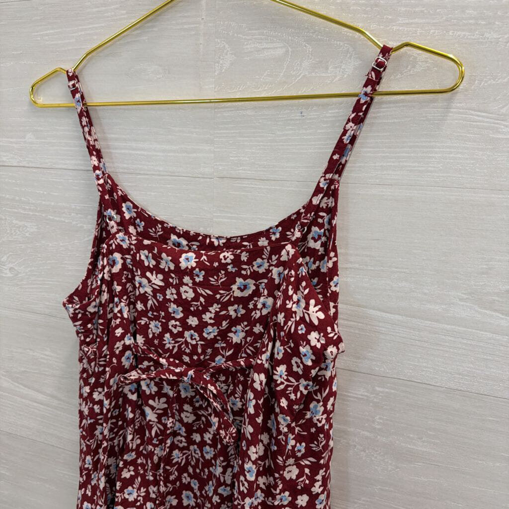Only Red/ White Floral Print Dress Medium