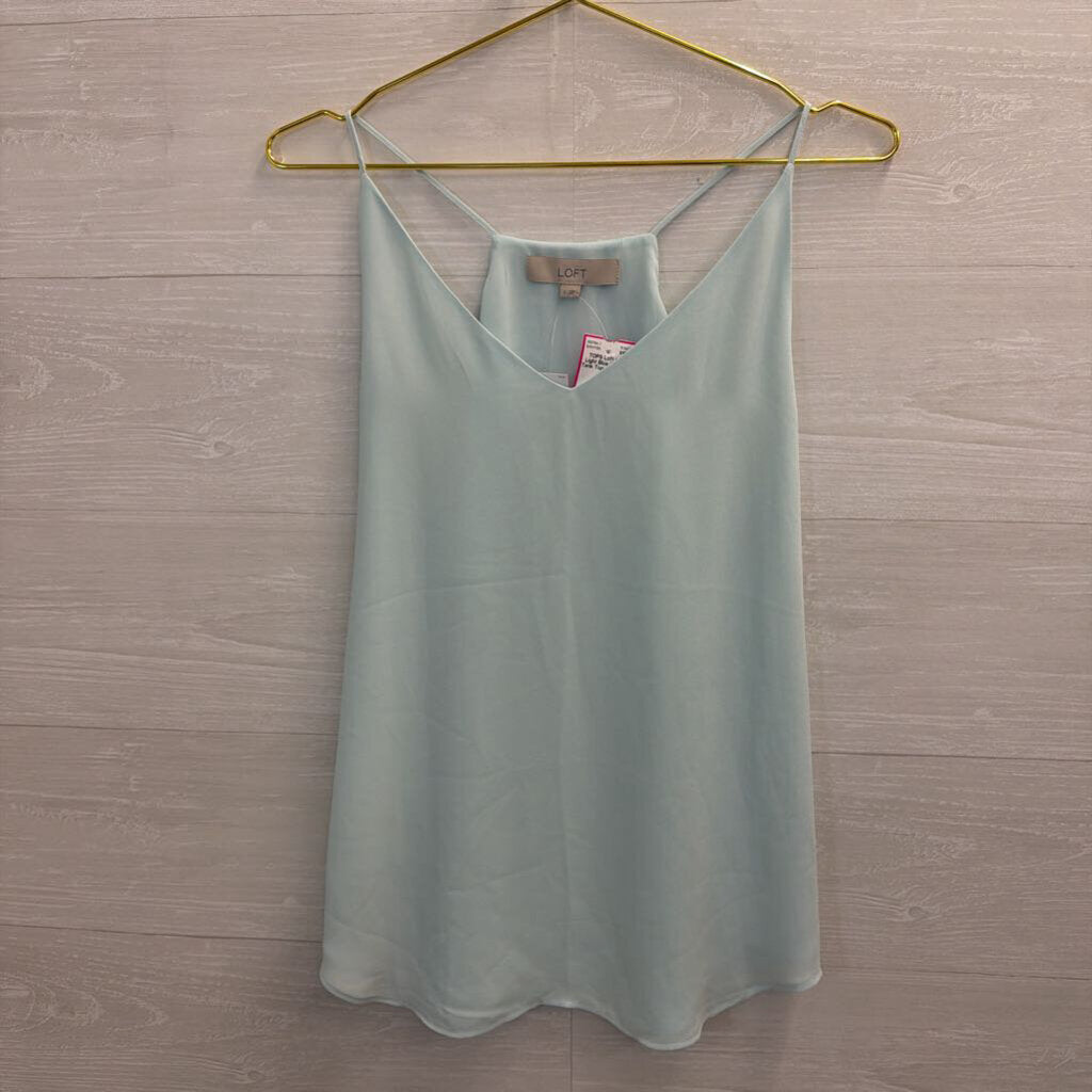 Loft Light Blue V Neck Tank Top Small