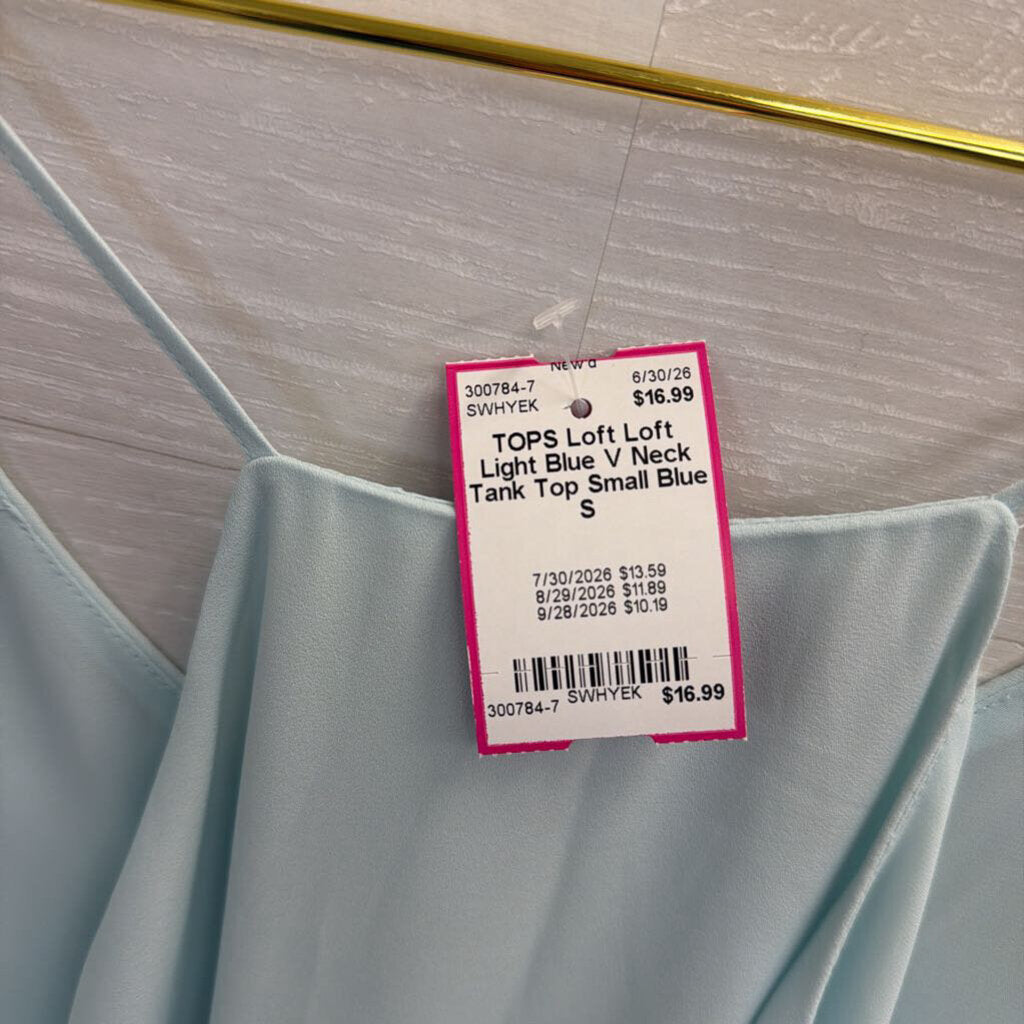 Loft Light Blue V Neck Tank Top Small