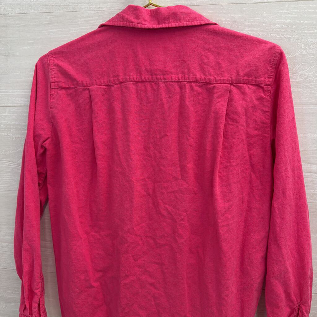 Loft Hot Pink Long Sleeve Button Down Top Extra Small