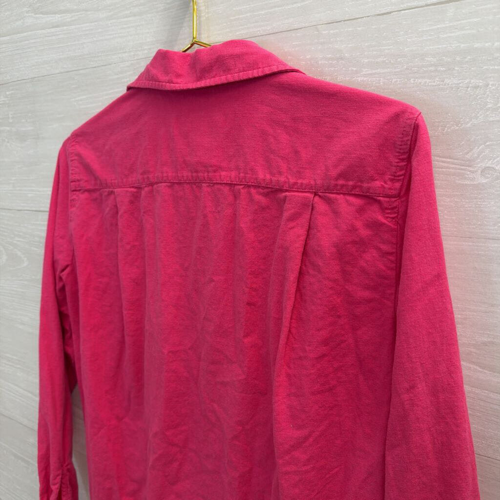 Loft Hot Pink Long Sleeve Button Down Top Extra Small
