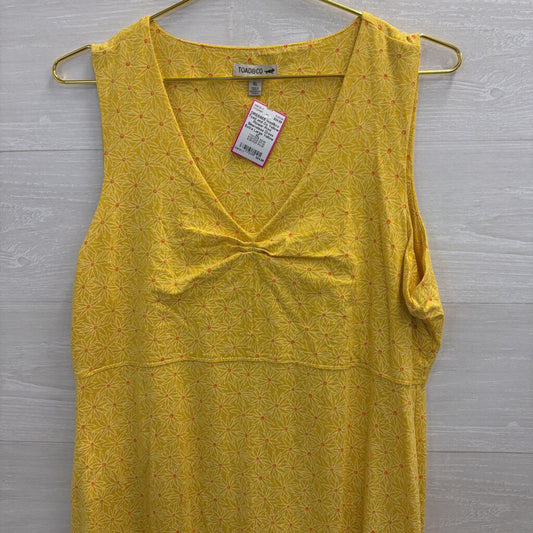 Toad and Co Yellow Flower Print Sleeveless Dress Extra Large
