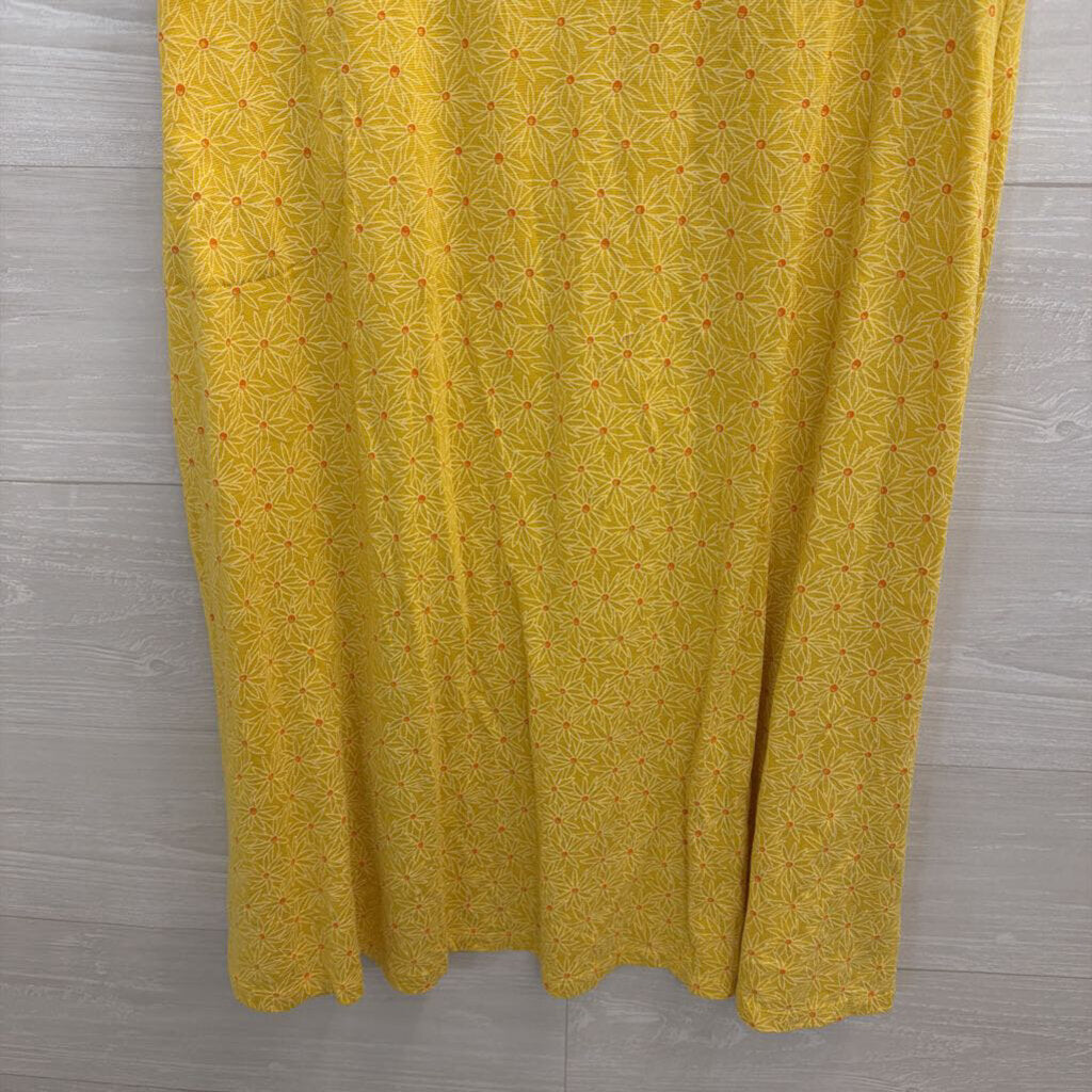 Toad and Co Yellow Flower Print Sleeveless Dress Extra Large