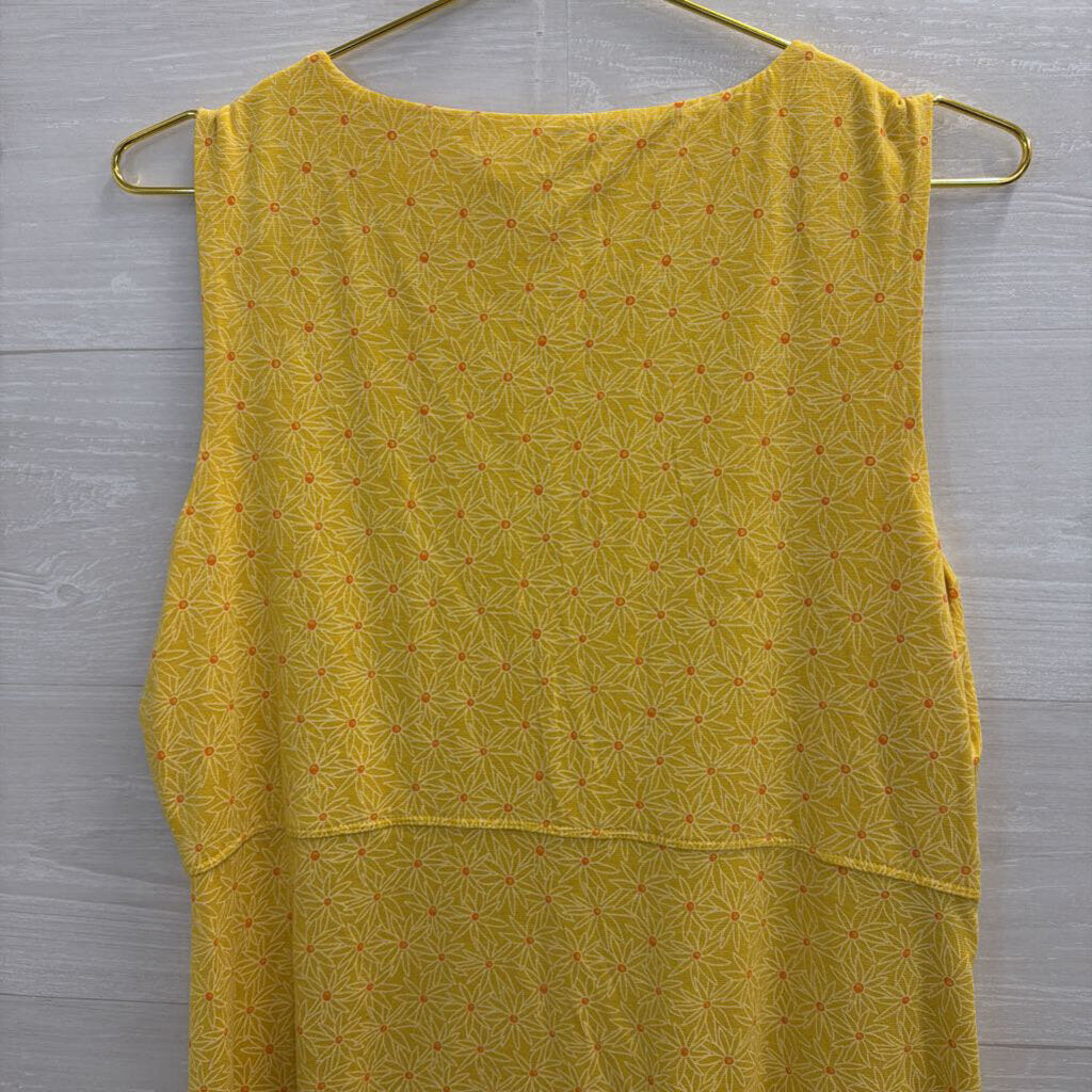 Toad and Co Yellow Flower Print Sleeveless Dress Extra Large