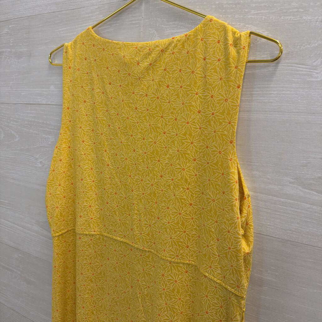 Toad and Co Yellow Flower Print Sleeveless Dress Extra Large