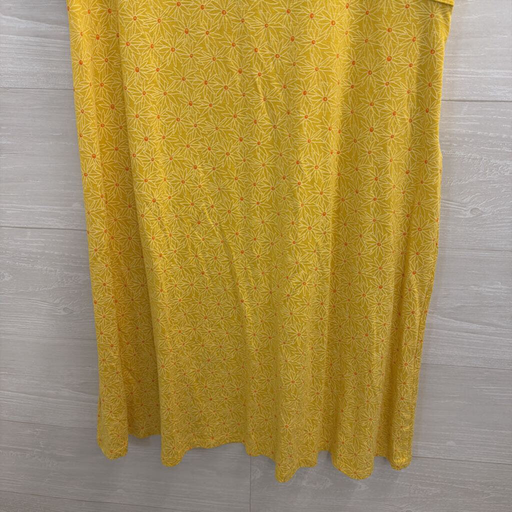 Toad and Co Yellow Flower Print Sleeveless Dress Extra Large