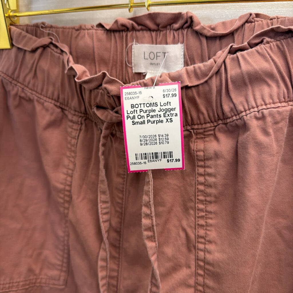 Loft Purple Jogger Pull On Pants Extra Small