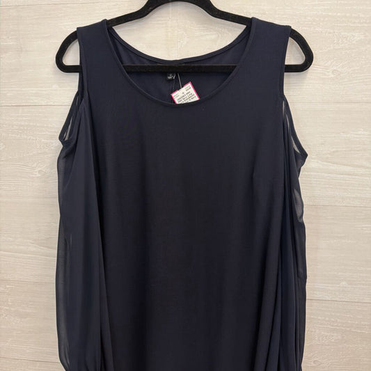 MSK Navy Long Sleeve Embellished Cuff Dress 12