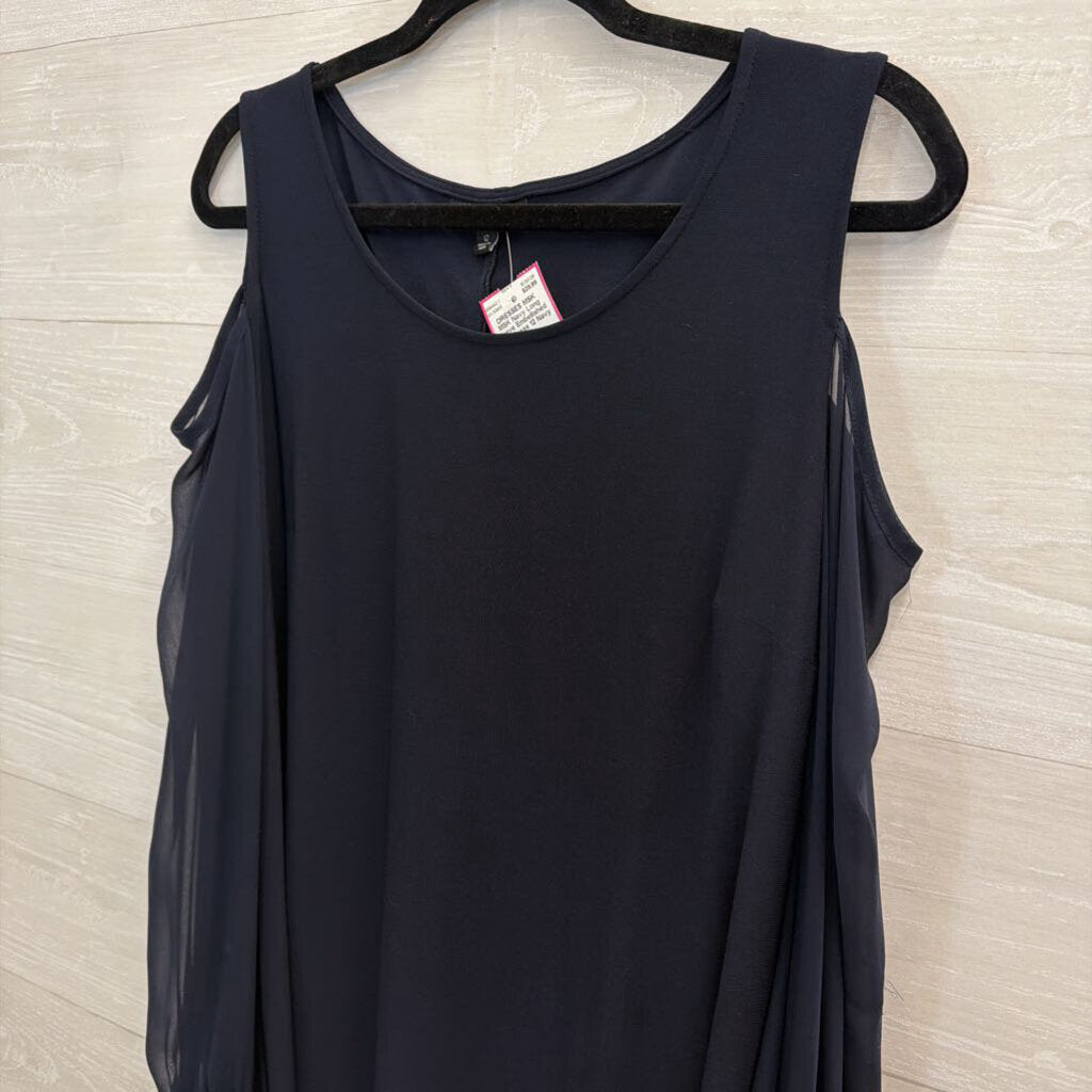 MSK Navy Long Sleeve Embellished Cuff Dress 12