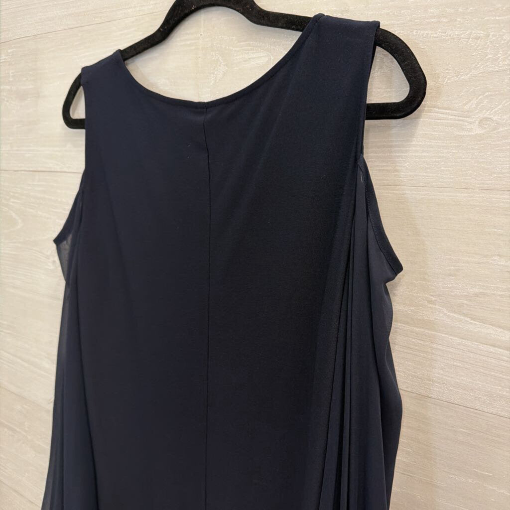 MSK Navy Long Sleeve Embellished Cuff Dress 12