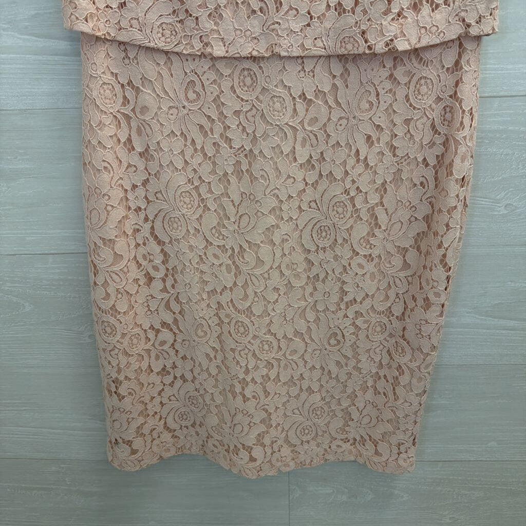 Ralph Lauren Pink Lace Short Sleeve Dress 10