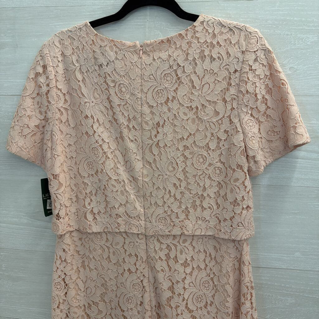 Ralph Lauren Pink Lace Short Sleeve Dress 10