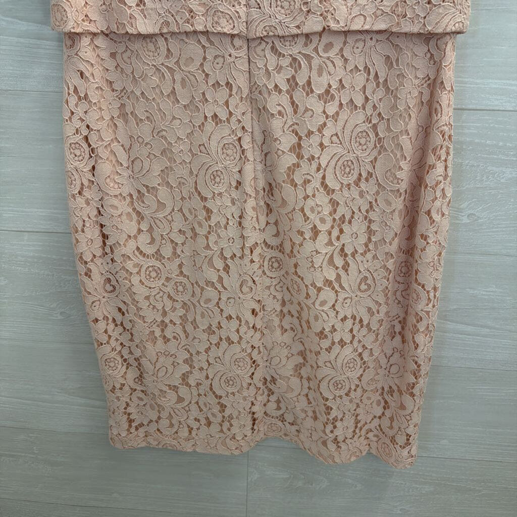Ralph Lauren Pink Lace Short Sleeve Dress 10
