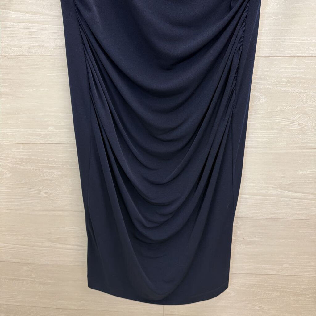 Vince Camuto Navy Short Sleeve Ruched Detail Dress 12
