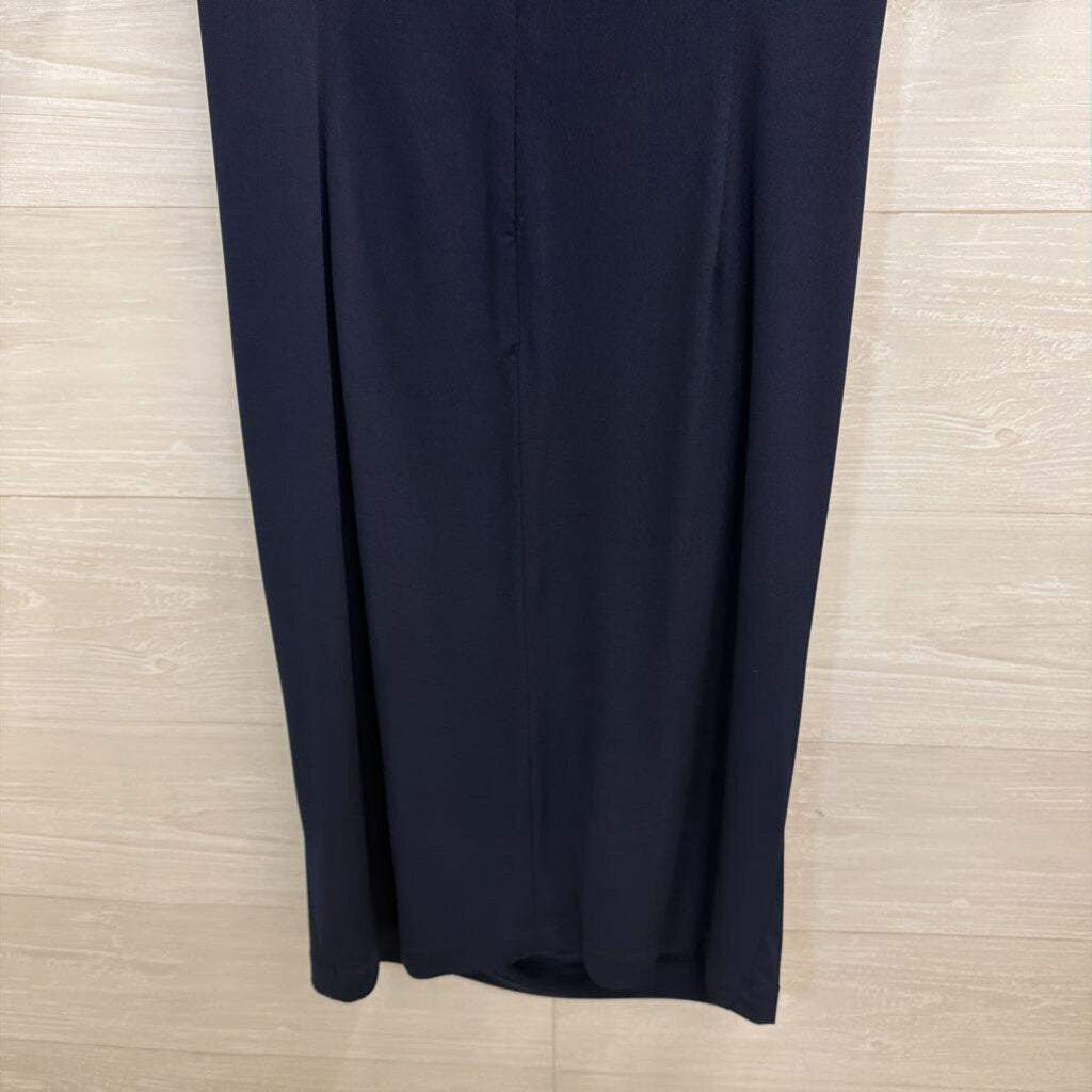 Vince Camuto Navy Short Sleeve Ruched Detail Dress 12