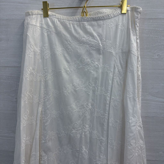J Jill White Embroidered Maxi Skirt 14