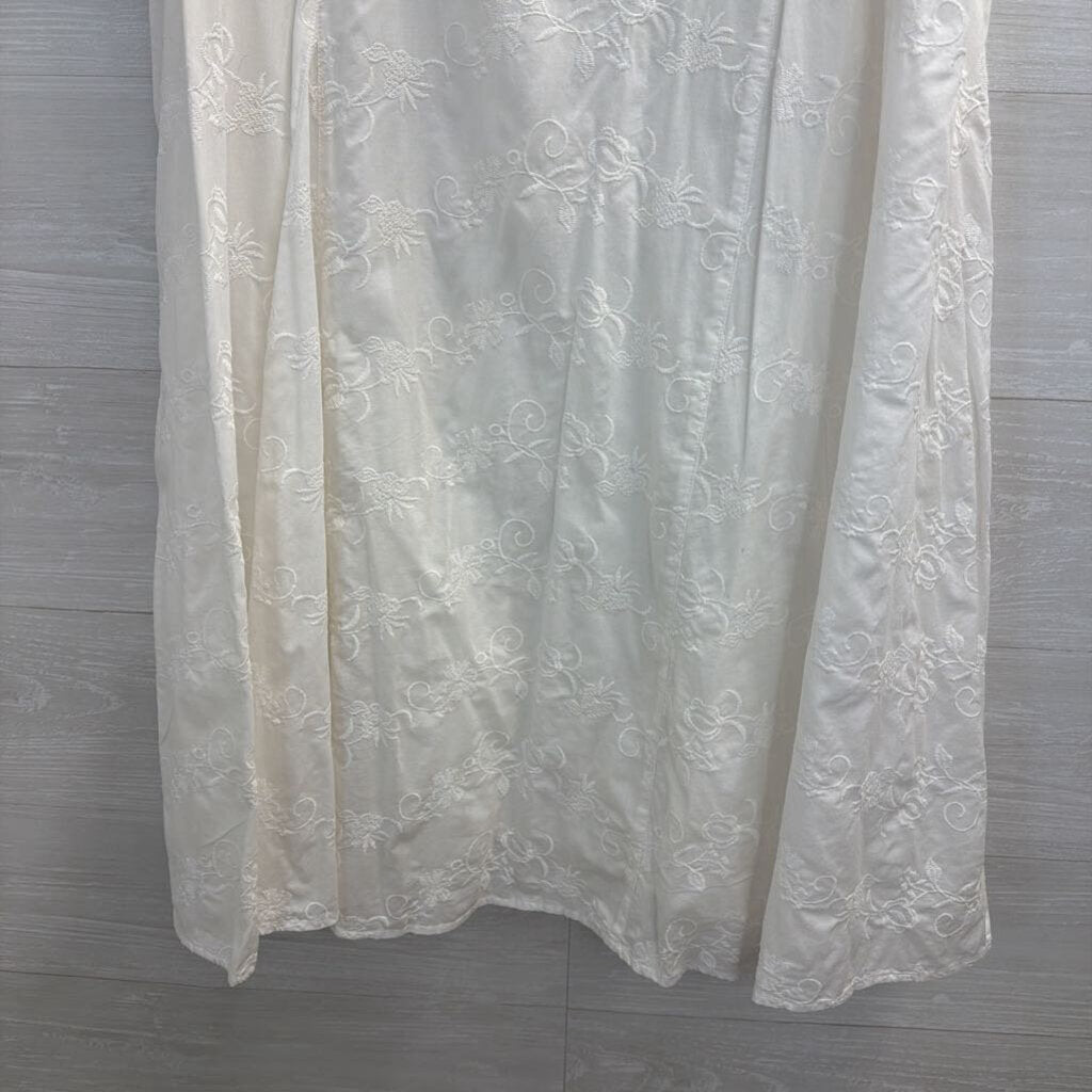 J Jill White Embroidered Maxi Skirt 14
