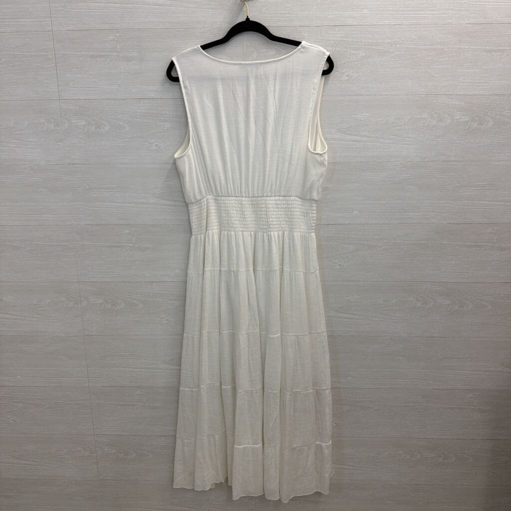J Gee White/ Blue Embroidered Detail Sleeveless Maxi Dress Extra Large