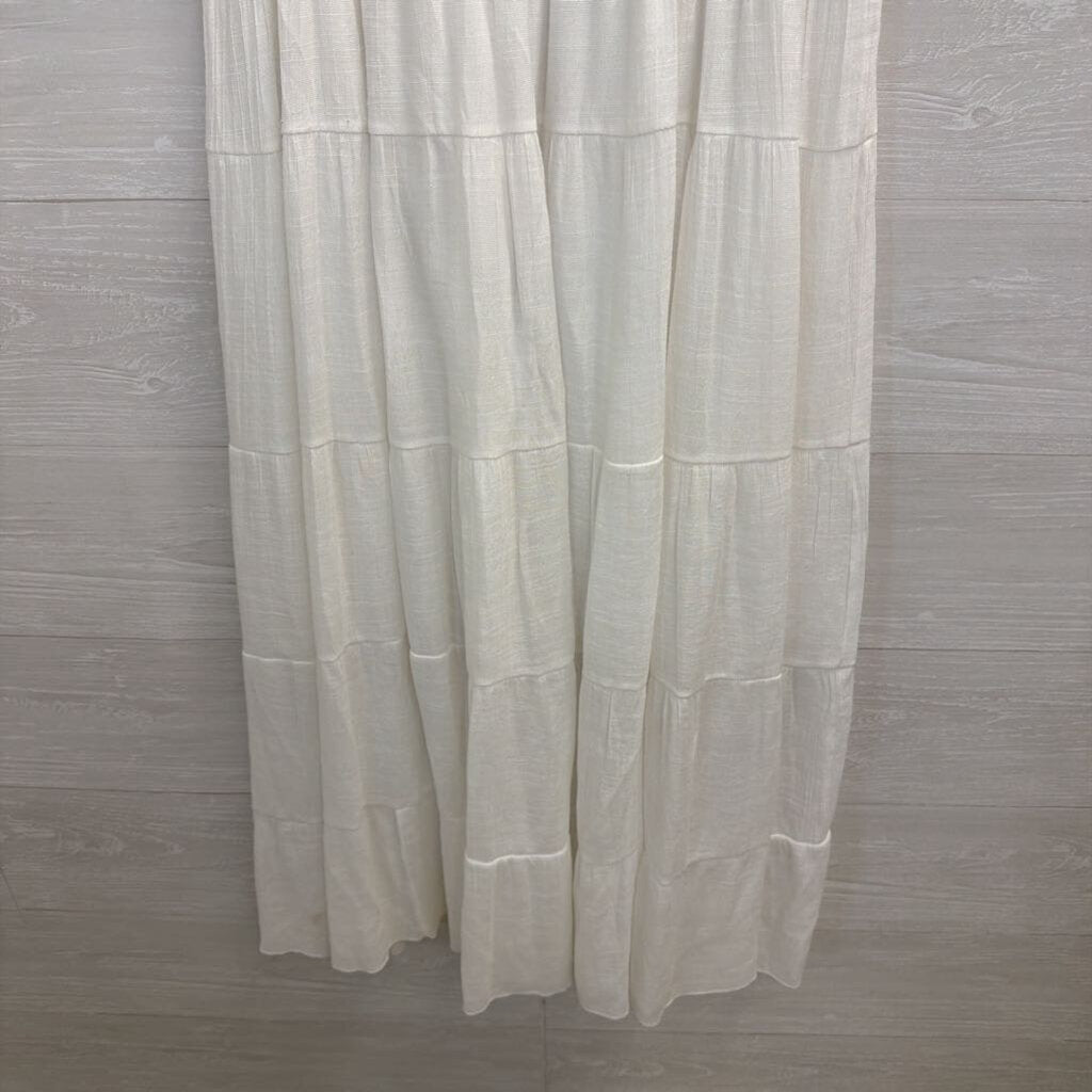 J Gee White/ Blue Embroidered Detail Sleeveless Maxi Dress Extra Large