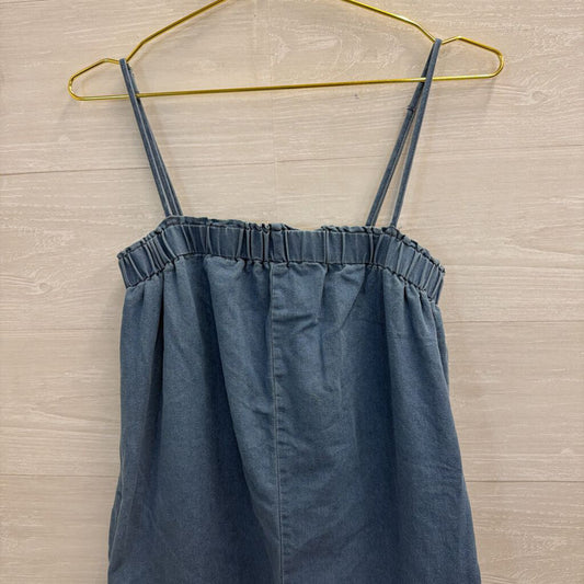 Blue Chambray Wide Leg Jumpsuit Small
