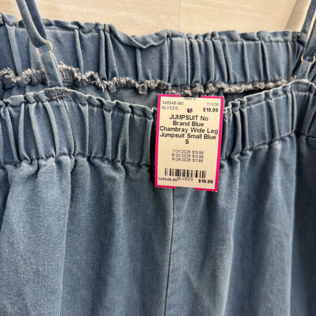 Blue Chambray Wide Leg Jumpsuit Small