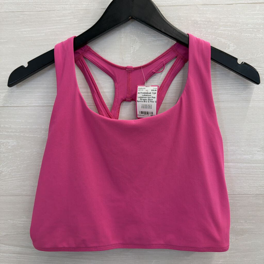 Lululemon Hot Pink Strappy Back Sports Bra 12