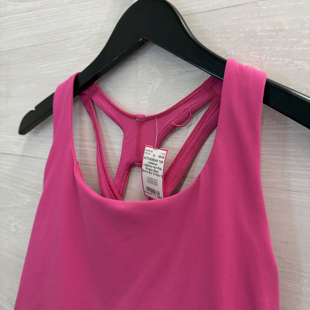 Lululemon Hot Pink Strappy Back Sports Bra 12