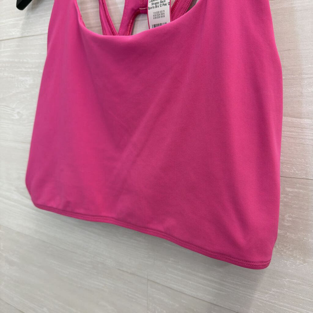 Lululemon Hot Pink Strappy Back Sports Bra 12