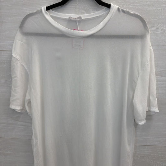 Lacausa White Sheer Short Sleeve Top Small