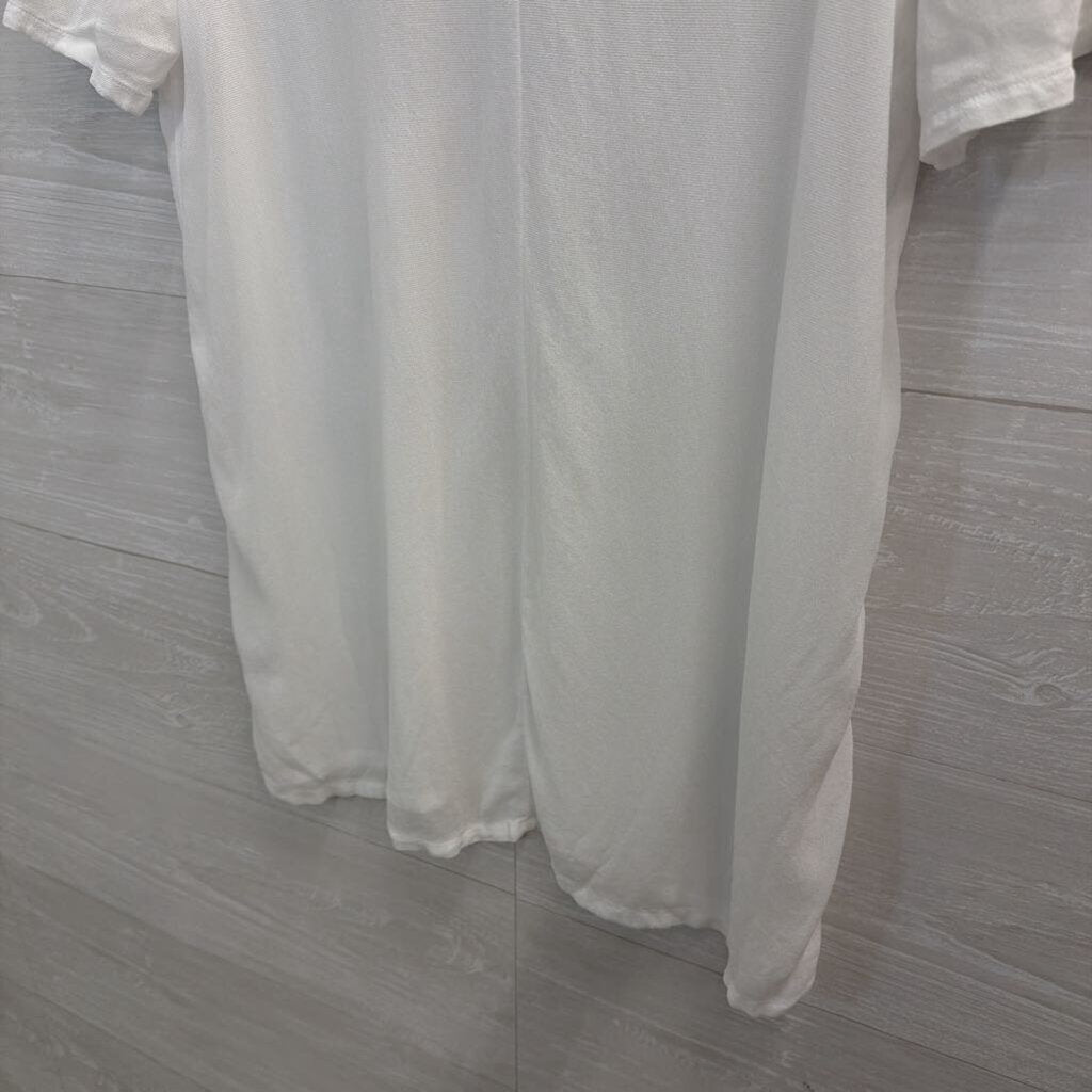 Lacausa White Sheer Short Sleeve Top Small