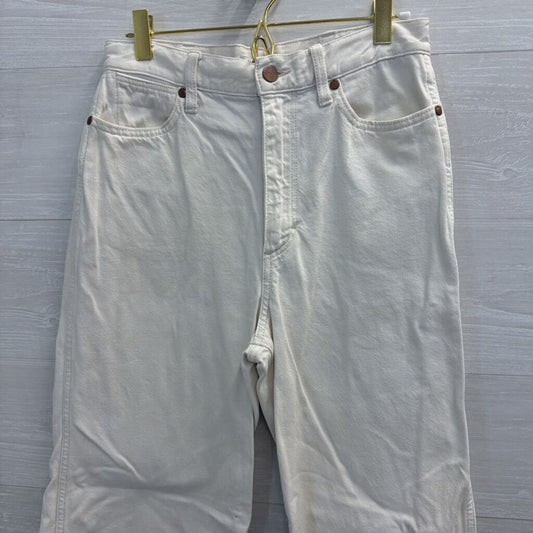 Wrangler White Denim High Rise Wide Leg Jeans 28