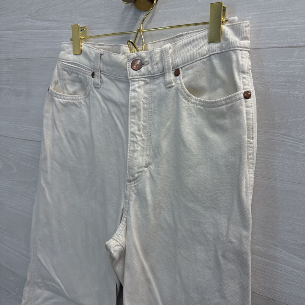 Wrangler White Denim High Rise Wide Leg Jeans 28
