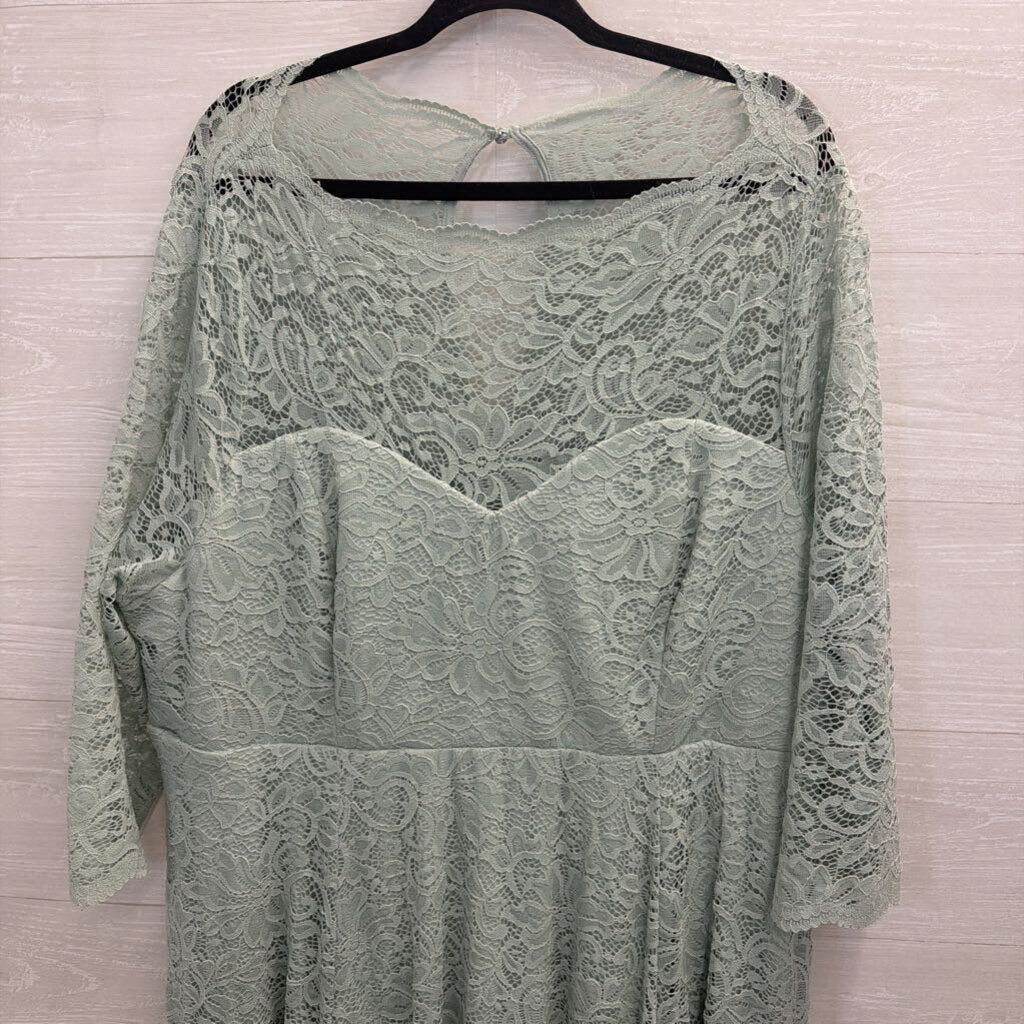 Torrid Mint Green Lace Long Sleeve Midi Dress 26