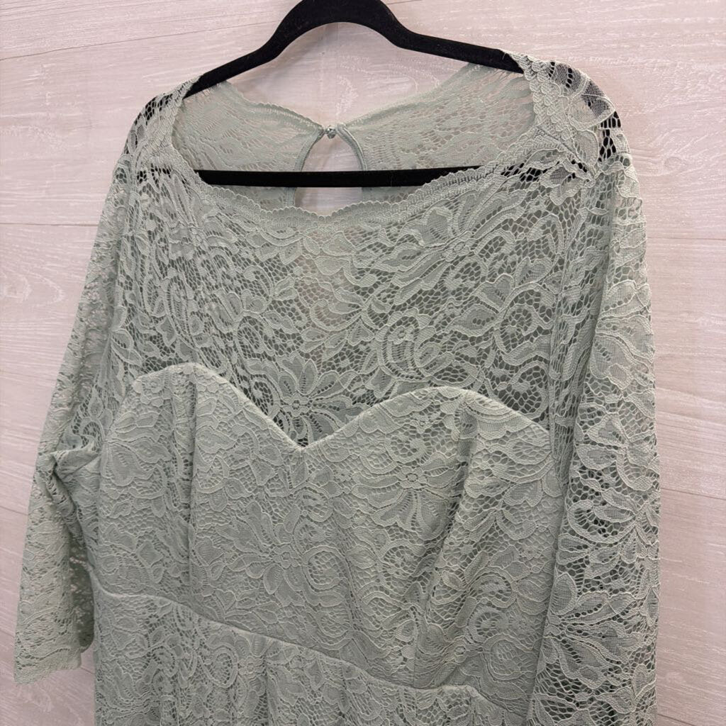 Torrid Mint Green Lace Long Sleeve Midi Dress 26
