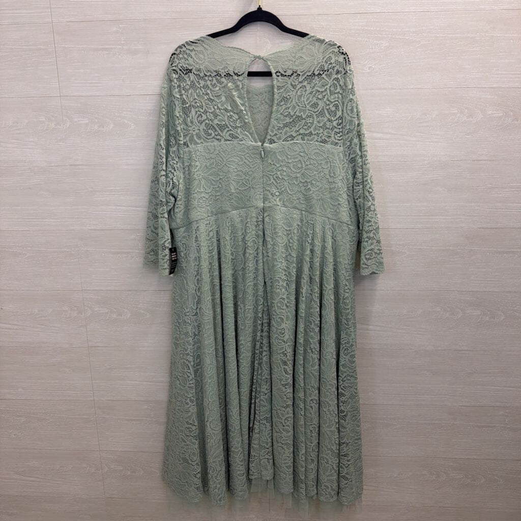 Torrid Mint Green Lace Long Sleeve Midi Dress 26