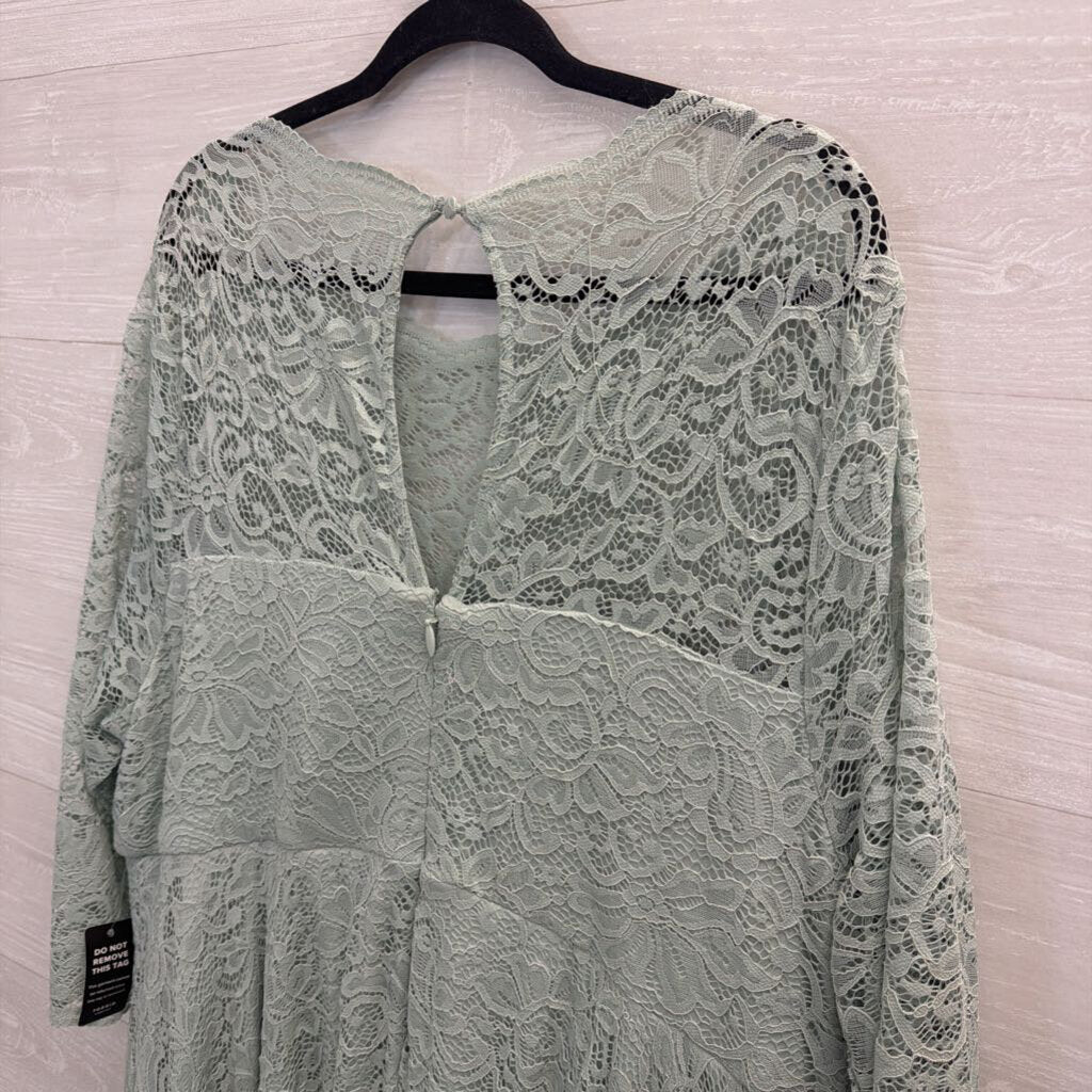Torrid Mint Green Lace Long Sleeve Midi Dress 26