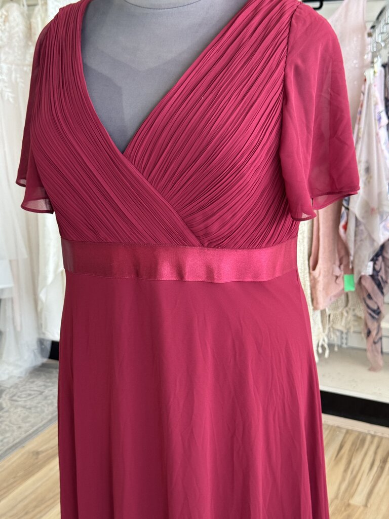 Ever Pretty Burgundy Short Sleeve Long Formal Dress 26