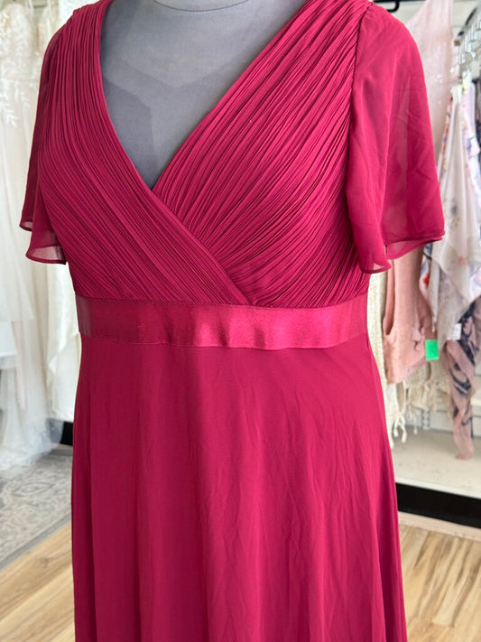 Ever Pretty Burgundy Short Sleeve Long Formal Dress 26