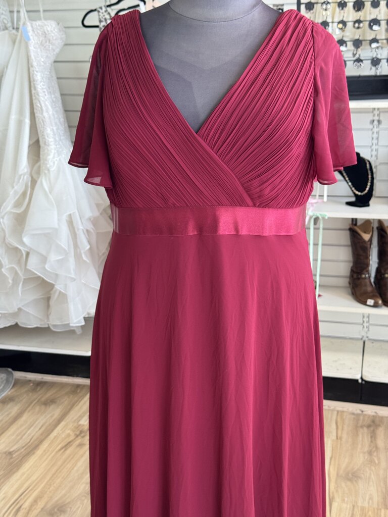 Ever Pretty Burgundy Short Sleeve Long Formal Dress 26